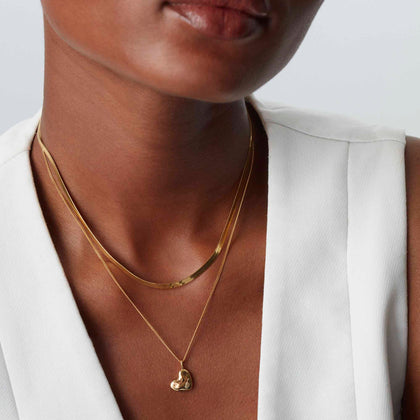 Organic Heart Necklace Gold
